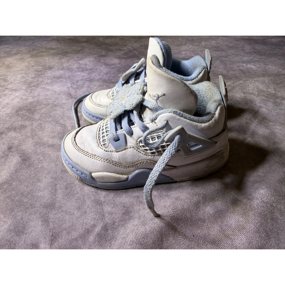Jordan 4 Retro Linen 2017 Toddler Sneakers White Light Sand 488961-100 10C